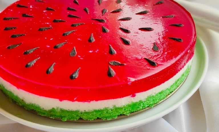 طرز تهیه چیزکیک هندوانه یلدایی+ نکات و فوتوفن ها
