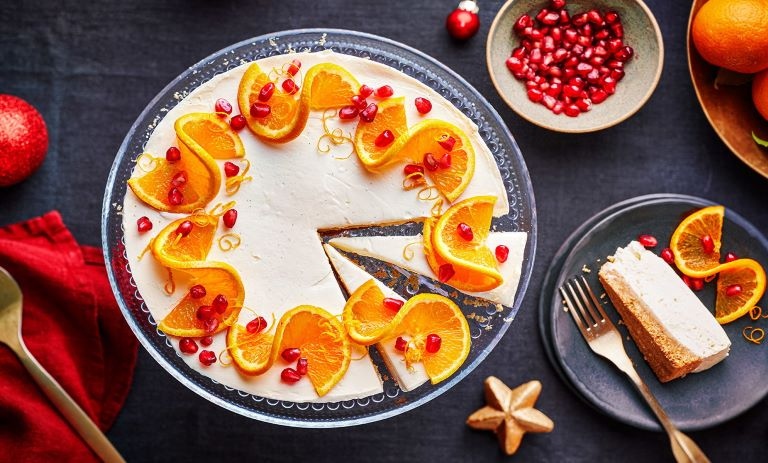 طرز تهيه چیزکیک پرتقال و انار یلدایی+ نکات و فوتوفن ها