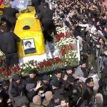 اقامه نماز بر پیکر شهید نصرالله و شهید صفی‌الدین