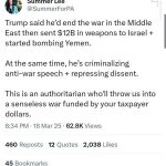ترامپ یک حاکم مستبد است که آمریکا را به جنگی بی‌معنا می‌کشاند