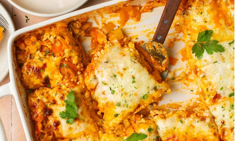 طرز تهیه لازانیا مرغ و بادمجان به روش رستورانی