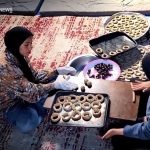لحظات شاد کودکان غزه با پخت کیک در چادرهای آوارگان