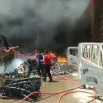 آتش‌سوزی در نزدیکی کارخانه ایران‌خودرودیزل در جنوب تهران+فیلم