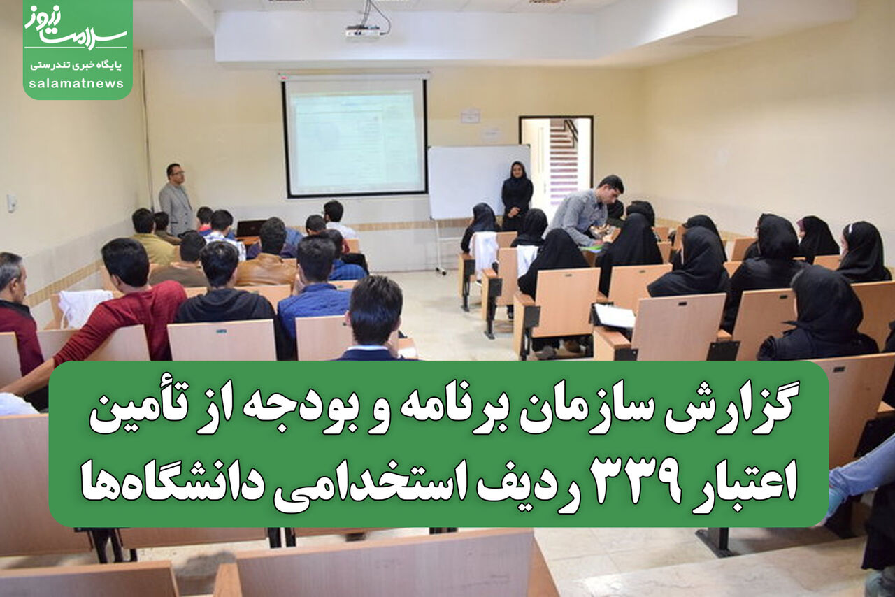 گزارش سازمان برنامه و بودجه از تأمین اعتبار ۳۳۹ ردیف استخدامی دانشگاه‌ها