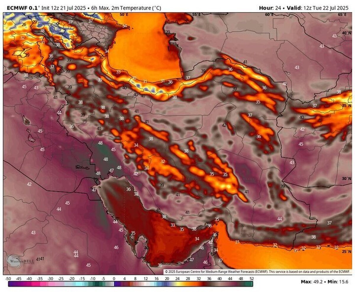 افزایش دما تا ۵۲ درجه/ تداوم گرمای ۴۰ درجهای در بیشتر نقاط کشور