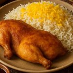 طرز تهیه مرغ کَره‌ای با خوراک شاه پلو؛ ترکیب اکبر جوجه و شاه پلو